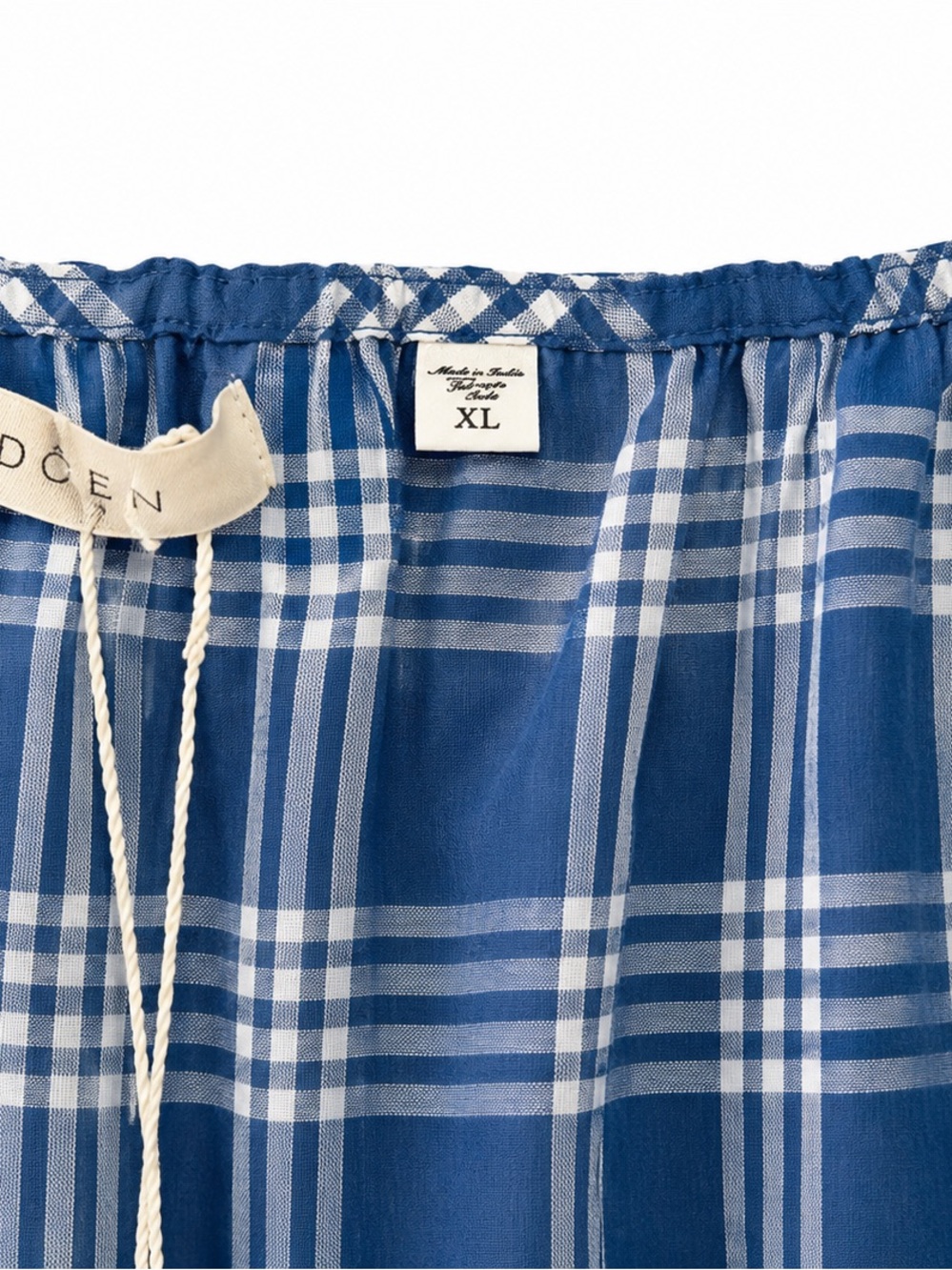 Doen Blue Plaid Tie-Front Tank NWT - Picture 3 of 4